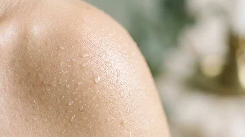 Close-up of clear, dewy skin after Ellipse IPL skin rejuvenation
